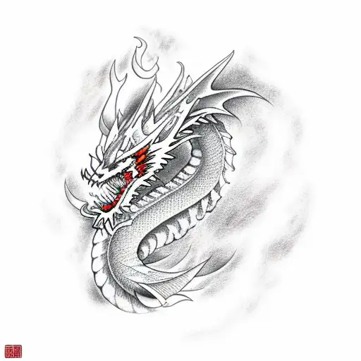 Dragon Tattoo Png Free Download - Fire Dragon Logo Png, Transparent Png ,  Transparent Png Image - PNGitem