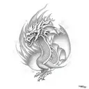 Fire Dragon tattoo design idea