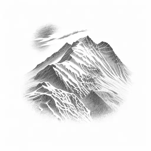 Mount Snowdon with a number 7  tattoo design idea
