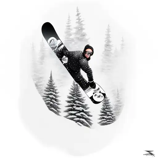 a man with a snowboard tattoo design idea