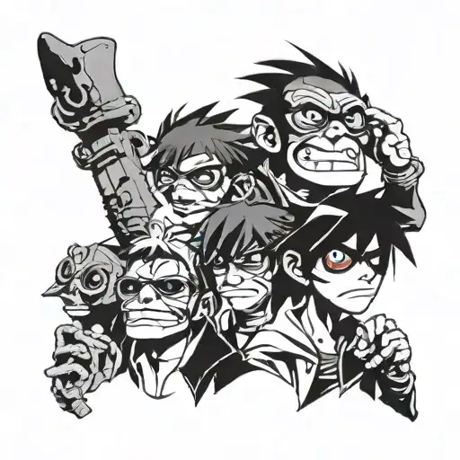 gorillaz group tattoo tattoo design idea
