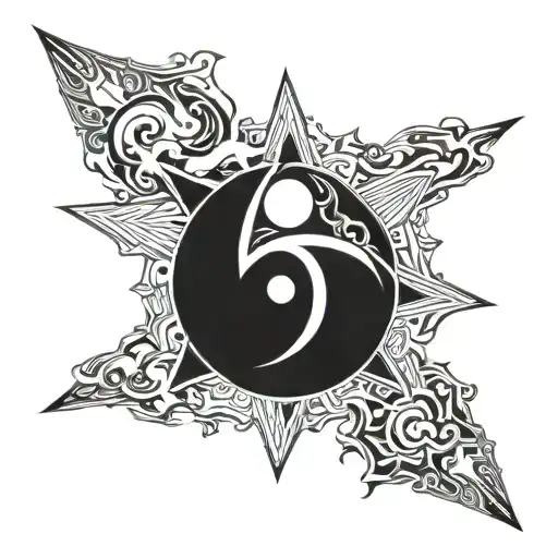 Ying yang shuriken tattoo design idea