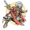 Turk warrior wielding a sword tattoo design idea