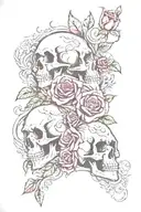 Skulls and Roses in my graveyard tattoo design idea