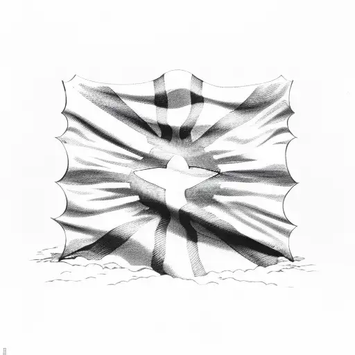 Waving Flag half Philippines half Spain tattoo design idea