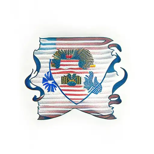 Waving Flag half Philippines half Spain tattoo design idea