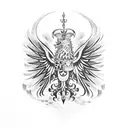 polish flag husar tattoo design idea