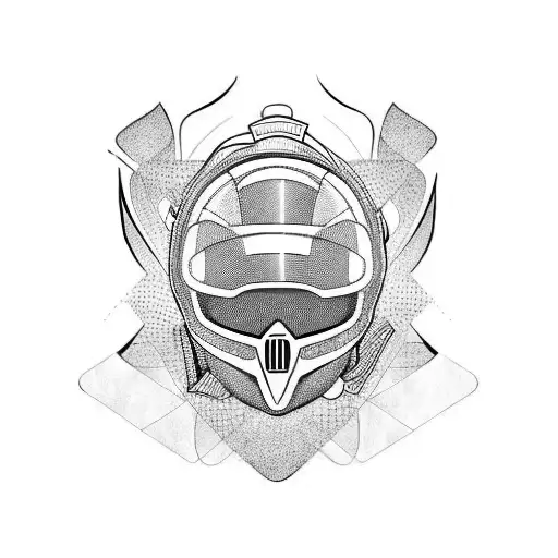 moto café racer from the front tattoo design idea