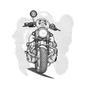 moto café racer from the front tattoo design idea