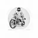 moto café racer from the front tattoo design idea