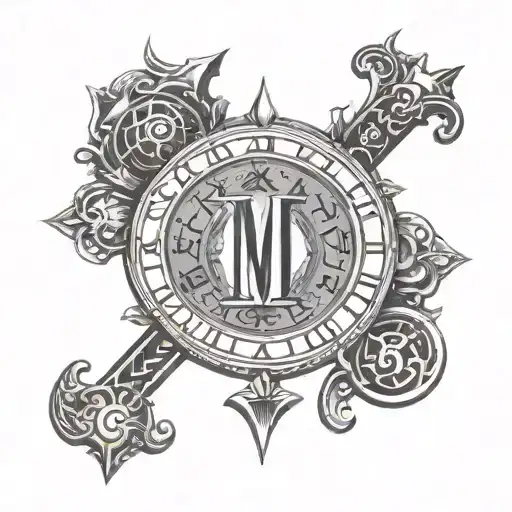 Roman numerals MCMXCI MCMXCIV MMVI MMVIII inside an older paper tattoo design idea