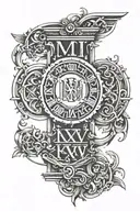 Roman numerals MCMXCI MCMXCIV MMVI MMVIII tattoo design idea