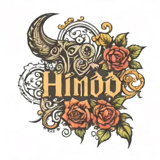 can you press the word hind font tattoo design idea