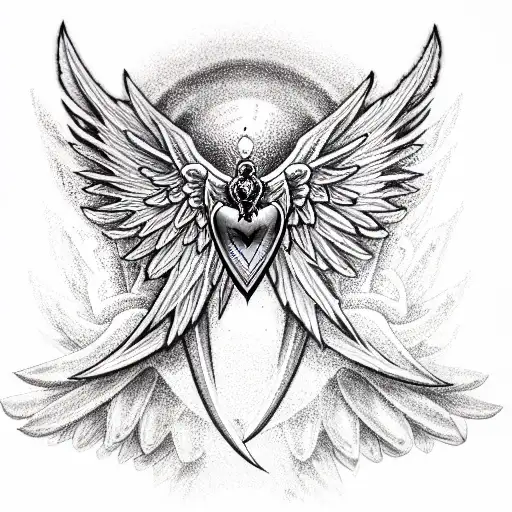 caduceus archangel tattoo design idea