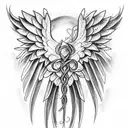 caduceus archangel tattoo design idea