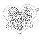 Enigmatic puzzle pieces forming a heart shape with the initials of your boyfriend's name hidden within tattoo design idea