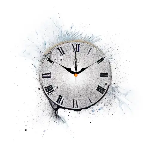 melting clock  tattoo design idea