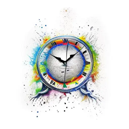 Salvador Dali melting clock on a knife tattoo design idea