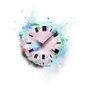 melting clock  tattoo design idea