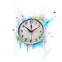 melting clock  tattoo design idea