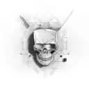 Java programmer sitting behind laptop and coding solution for not solvable problem in crazy boost mode tattoo design idea