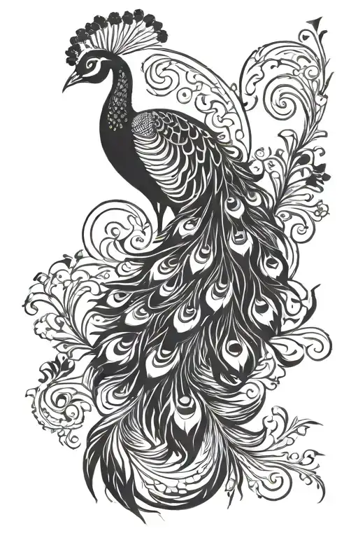 peacock tattoo design idea