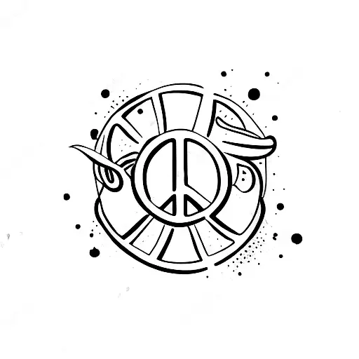 peace,love, strength, success and charm  tattoo design idea