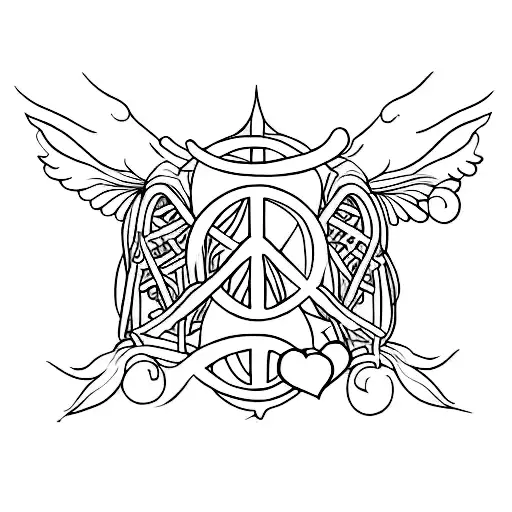 peace,love, strength, and charm  tattoo design idea