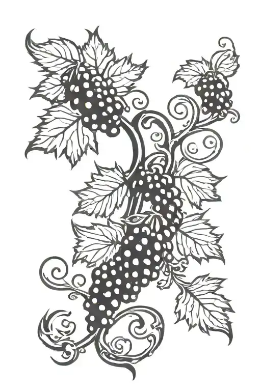 small grape vine tattoo design idea