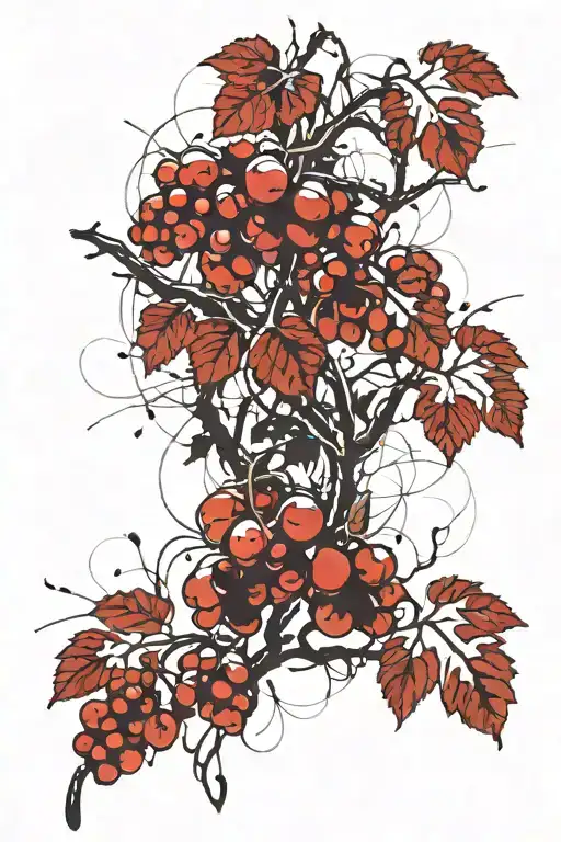 small grape vine tattoo design idea