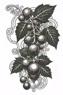 small grape vine tattoo design idea