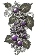 small grape vine tattoo design idea