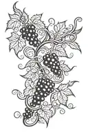 small grape vine tattoo design idea