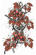 small grape vine tattoo design idea