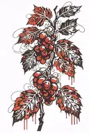 small grape vine tattoo design idea