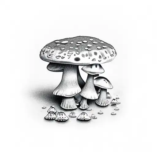 mushroom stoner tattoo design idea