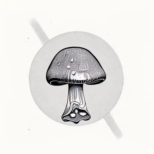 mushroom alien in space tattoo design idea