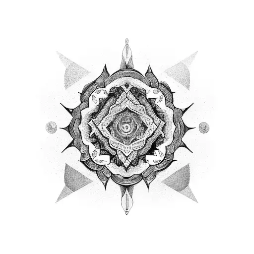 long and narrow spine tattoo, mandala styled, bit fuller at the bottom tattoo design idea