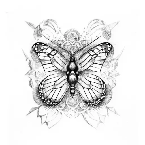 monarch butterfly tattoo design idea