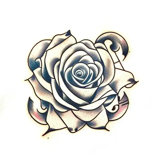 chefs knife roses tattoo design idea