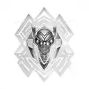 cyber cross tattoo design idea