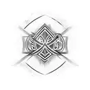 cyber cross tattoo design idea