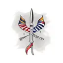 chefs knife tattoo design idea