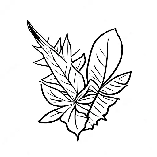 marijuana leaf with smoke tattoo design idea