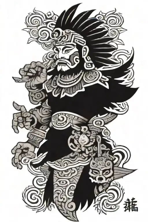 aztec gods tattoo design idea