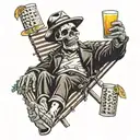 death of father, vacation, sun, son, drinking, gambling  tattoo design idea
