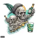 death of father, vacation, sun, son, drinking, gambling  tattoo design idea