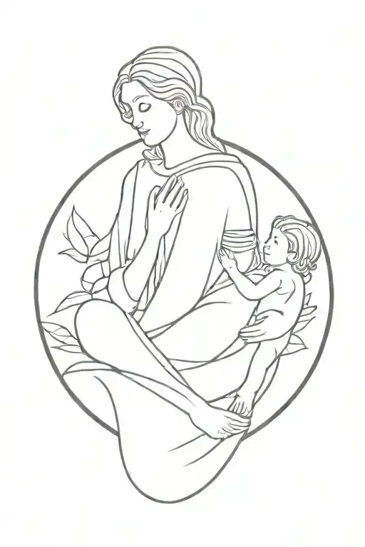monument Georgian Mother tattoo design idea