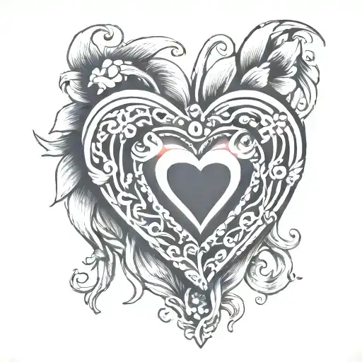 heart shaped locket tattoo design idea