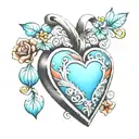 heart shaped locket tattoo design idea
